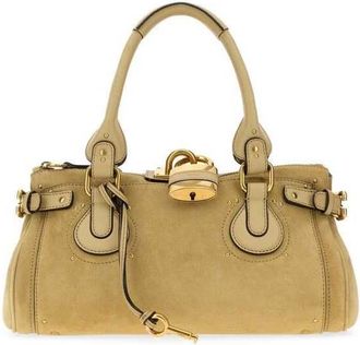 Chlo&eacute; Mustard Suede Paddington Shopping Bag Dustybeige Borse A Tracolla