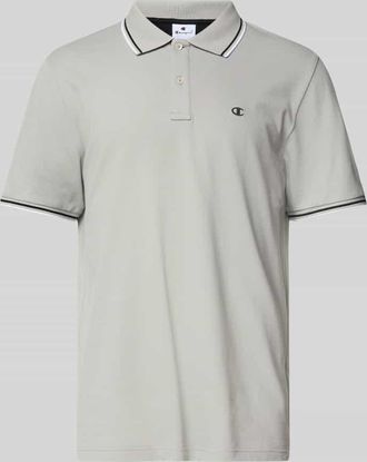Champion Regular Fit Poloshirt mit Logo-Stitching in Stein, Größe XXL