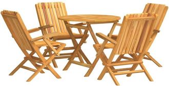 vidaXL Vidaxl - Juego De Comedor Para Jard&iacute;n 5 Piezas Madera Maciza De Teca