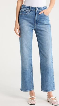 Paige Stevie High Waist Ankle Straight Leg Jeans in Rivage at Nordstrom, Size 24