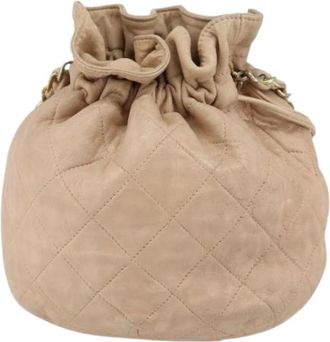 Chanel Pre-owned Vintage Bucket Bag - Dames - Vintage Tas - Beige - ONE Size - Leer - Vintage