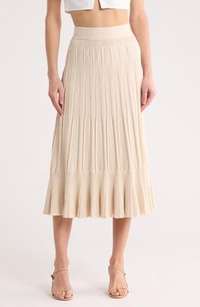 SIMKHAI Emerie Rib Knit Midi Skirt in Sand Multi at Nordstrom Rack, Size X-Small