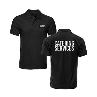Generic Catering Service Print Polo Shirt Catering Advertisement Event Managers Catering Service Work Wear Uniform Adult Unisex Polo Top (Black, L, l)