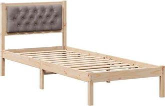 vidaXL Estructura De Cama Taup&eacute; 90 X 190 Cm Madera De Pino Macizo Vidaxl