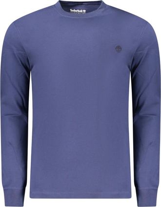 Timberland T-shirt met geborduurde boom - Heren - Longsleeves - Blauw - S - Katoen - Tops