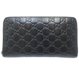 Gucci Black Leather Long Wallet (Bi-Fold) (Pre-Owned)