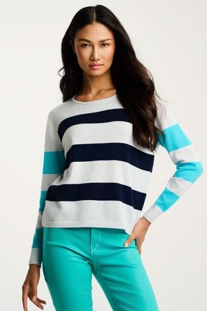 Lisa Todd Cult Classic Cotton Sweater in Blue Ice Navy at Nordstrom, Size X-Small