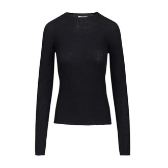 Balenciaga Jersey de cuello redondo acanalado - Knitwear - Mujer - Negro - M