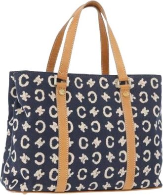 Celine Pre-owned Macadam Canvas Handtas - Dames - Vintage Shopper - Blauw - ONE Size - Leer - Vintage