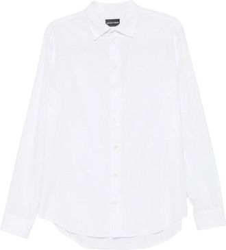 Emporio Armani Button Linnen Overhemd - Heren - Casual Overhemden - Wit - S - Linnen - Overhemden