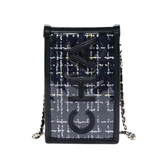 Chanel Pre-owned PVC Covered Tweed Crossbody Bag - Dames - Pre-owned - Zwart - Maat: ONE Size Tweed
