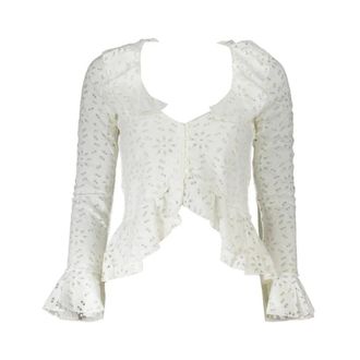 Desigual Blouses, female, White, Size: XL Eyelet Embroidered Blouse
