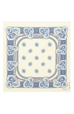 Fortela Floral Print Cotton Bandana in Cream at Nordstrom