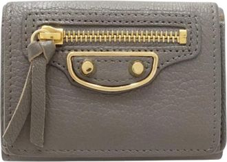 Balenciaga Tweedehands leren portemonnees - unisex - Vintage Accessoires - Grijs - ONE Size - Vintage