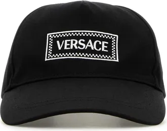 Versace Black Cotton Baseball Cap