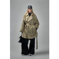 Balenciaga Draped Neck Midi Trench