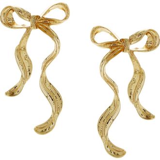 Olivia Welles Wavy Bow Earrings in Gold at Nordstrom Rack