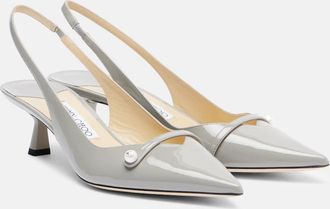 Jimmy Choo London Amita 45 patent leather slingback pumps