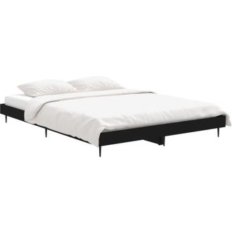 vidaXL Estructura De Cama Madera De Ingenier&iacute;a Negra 135x190 Cm Vidaxl