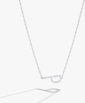 Alex and Ani Silver Elongated Initial Pendant Necklace in Silver - P at Nordstrom