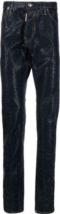 Dsquared2 Cool Guy crystal-embellished slim-leg jeans - men - Polyester/Elastane/Cotton/glass/Cotton - 54 - Blue