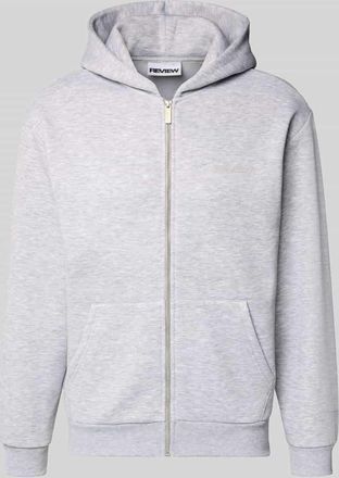 Review Sweatjacke mit K&auml;nguru-Tasche in Hellgrau Melange, Gr&ouml;&szlig;e XXL