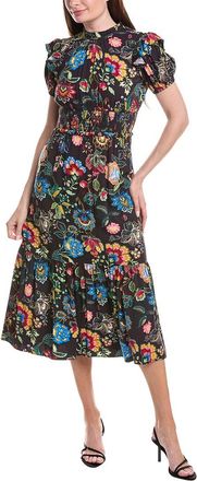 Adrianna Papell Smocked Waist Midi Dress