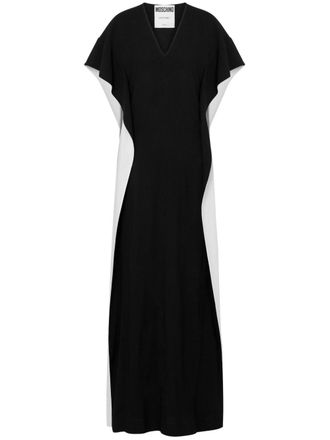 Moschino V-neck two-tone maxi dress - Black
