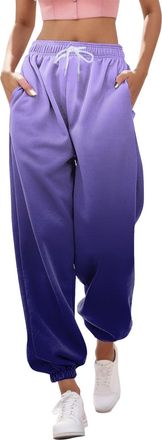 Generic Color Changing Baggy Cinch Bottom Sweatpants Womens Joggers Sweatpants with Pockets Sport Cozy High Waisted Lounge Pants Relaxed Fit Casual Active Dra