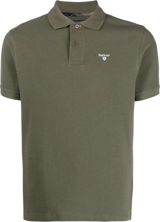 Barbour Polo Shirts, male, Green, S, Casual Polo Shirt with Tartan Finish