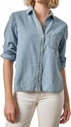 Lilla P Denim Button Down Shirt In Blue Wash