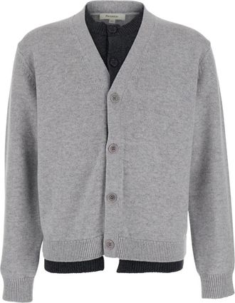 J.W.Anderson Double Layer Cardigan - Heren - Vesten - Grijs - S - Wol - Truien & Vesten