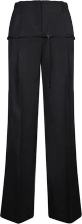 Jacquemus Zwarte Wijde Broek Aw 23 - Dames - Wijde Broeken - Zwart - XS - Katoen - Broeken