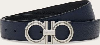 Ferragamo Men Reversible and adjustable Gancini belt Blue