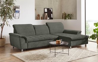 Domo Collection Ecksofa »Franzi, zeitlos und elegant, moderne Sitzheftung, L-Form« wahlweise mit Kopfteilverstellung (dann Tiefe: 170 cm)