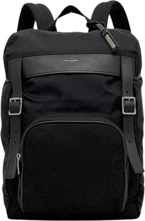 Saint Laurent Pre-owned Vintage Canvas Rugzak - Dames - Vintage Rugzakken - Zwart - ONE Size - Leer - Vintage
