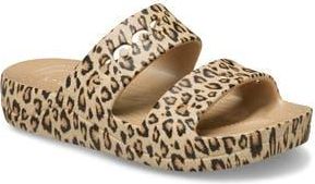 Crocs Baya Animal Platform Slide Sandal in Leopard Gold at Nordstrom Rack, Size 10