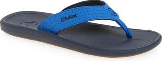 Olukai Ki Flip Flop in Blossom /Mood Indigo at Nordstrom, Size 14