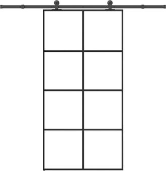 vidaXL Vidaxl - Puerta Corredera Set Herrajes Vidrio Esg Aluminio 102,5x205 Cm