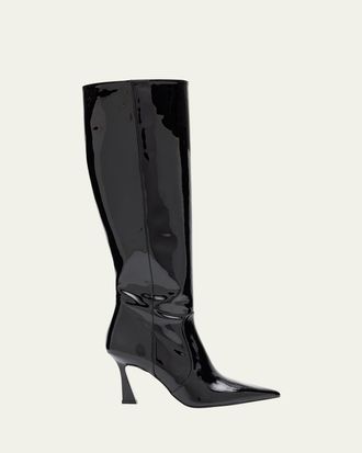 Stuart Weitzman 85mm Vinnie Patent Leather Knee-High Boots