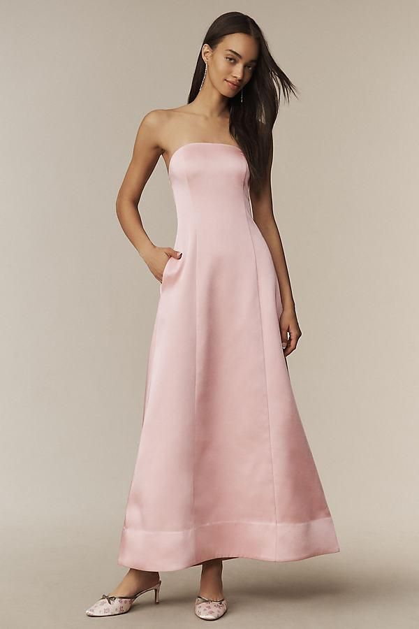 michelle mason pink silk dress Michelle Mason Wrap-effect silk-satin maxi dress - Women - Bright pink Dresses