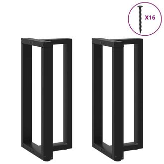 Berkfield Home Modern Bar Table Legs T-Shaped&not;2 pcs Black 50x35x(90-91) cm Steel