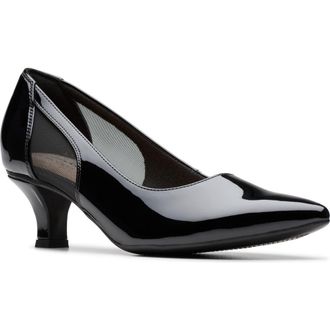 Clarks Kepley Cora Pointed Toe Pump in Black Patent at Nordstrom Rack, Size 8.5