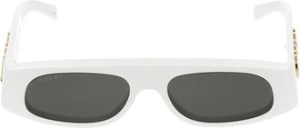 Gucci Witte Grijze Zonnebril Stijlvol Model - Dames - Zonnebrillen - Wit - 51 MM - Accessoires