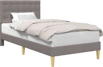 vidaXL Estructura De Cama Con Cabecera Topo 100 X 200 Cm Tela Vidaxl