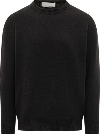 Amaranto Trui met ronde hals van wol - Heren - Ronde hals truien - Zwart - XL - Wol - Truien & Vesten