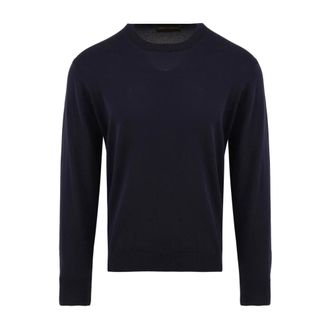 FILIPPO DE LAURENTIIS Round-neck Knitwear, male, Blue, Size: 2XL G.Collo ML Sweater