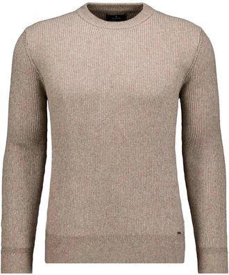 Ragman Rundhalspullover RAGMAN, Herren, Gr. 52, braun (camel), 95% Baumwolle 5% Kaschmir, ohne Ausschnitt, Pullover Rundhalspullover