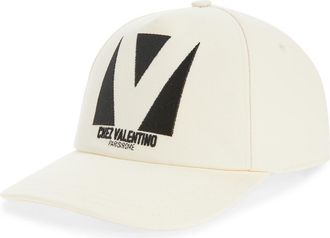Valentino Garavani Chez Valentino Baseball Cap in Ivory/Black at Nordstrom, Size 59