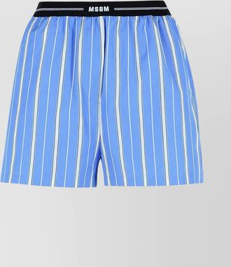 Msgm striped cotton knee-length shorts